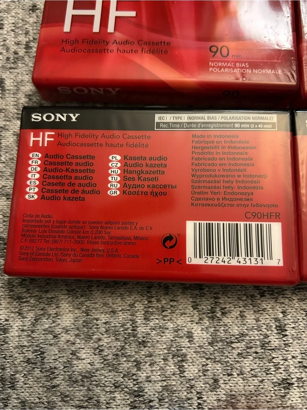 NEW SEALED Sony HF High Fidelity Audio Cassette 90 min Lot of 4 Vintage